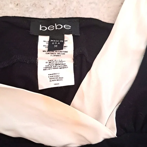bebe Black & White Top